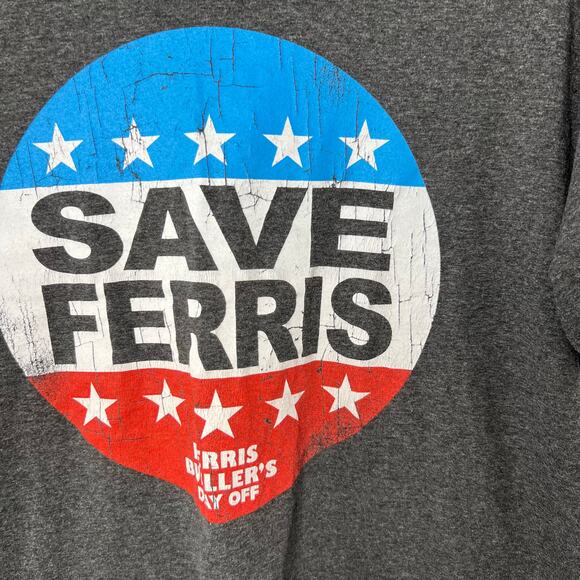 Save Ferris Gray Mens Short Sleeve T Shirt Size Large - Picture 3 of 6